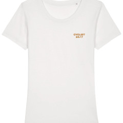 T-shirt 'Cyclist 24/7' (white)  dames  L
