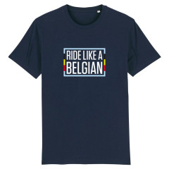 T-shirt 'Ride like a Belgian' (blauw)  L